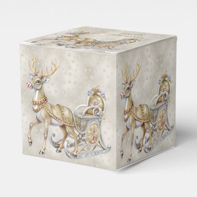 Ren Sleigh Julklappslåda Presentaskar (Framsidan Sidan)