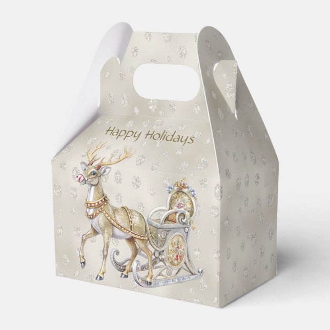 Ren Sleigh Julklappslåda Presentaskar (Framsidan Sidan)
