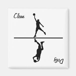 Ren/smutsig basketboll magnet