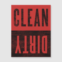 Ren | Smutsig Boktryckstil Diskmaskin Magnet