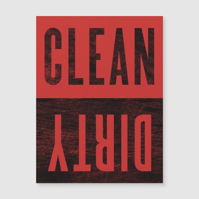 Ren | Smutsig Boktryckstil Diskmaskin Magnet (Framsida)