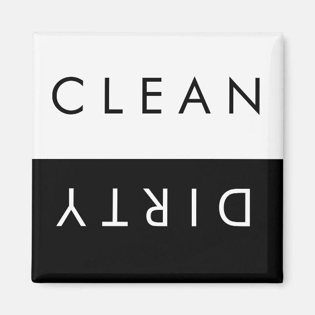 Ren/smutsig Dishwasher Magnet in Black/White (Framsidan)