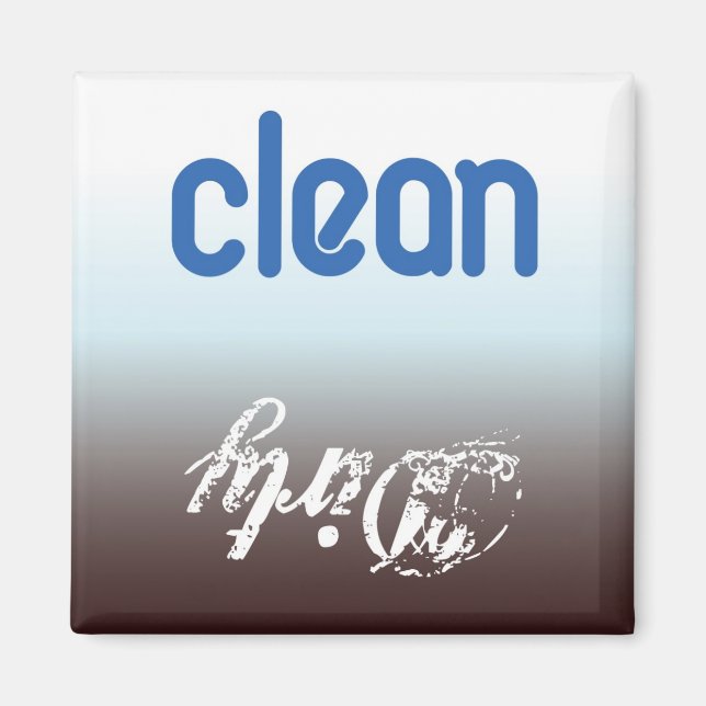 ren/smutsig diskmaskin/tvätt magnet (Framsidan)