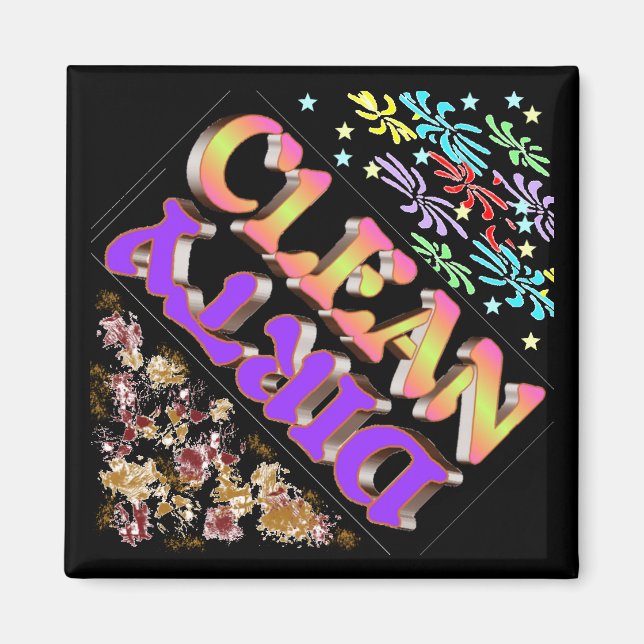 Ren smutsig diskmaskinsmagnet magnet (Framsidan)