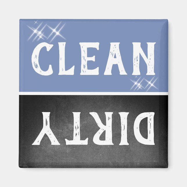 Ren, smutsig Gnistra, kalkboard Blue Dishwasher Magnet (Framsidan)