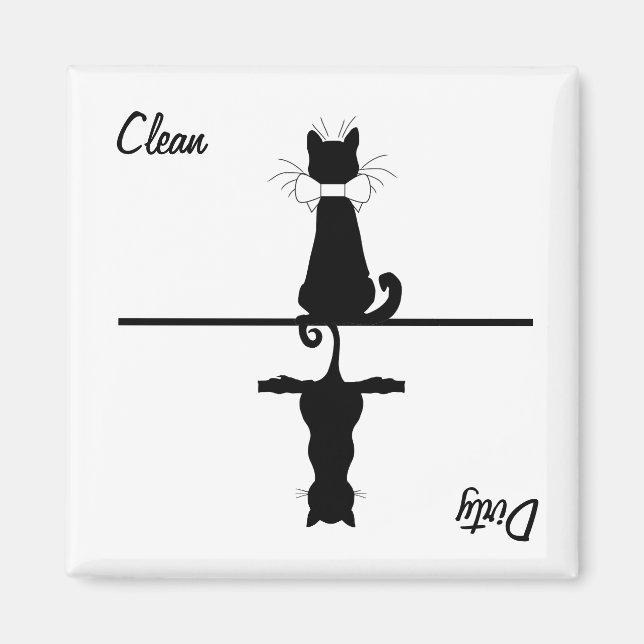 Ren/smutsig katt magnet (Framsidan)