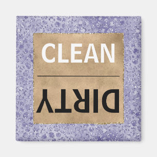 Ren/smutsig Lila av Dishwasher Glam Leopard Skriv Magnet