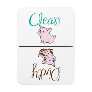 Ren/smutsig liten liten bricka i Dishwasher Magnet