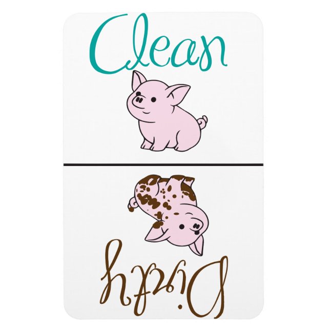 Ren/smutsig liten liten bricka i Dishwasher Magnet (Vertikal)