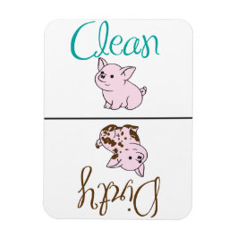 Ren/smutsig liten liten bricka i Dishwasher Magnet