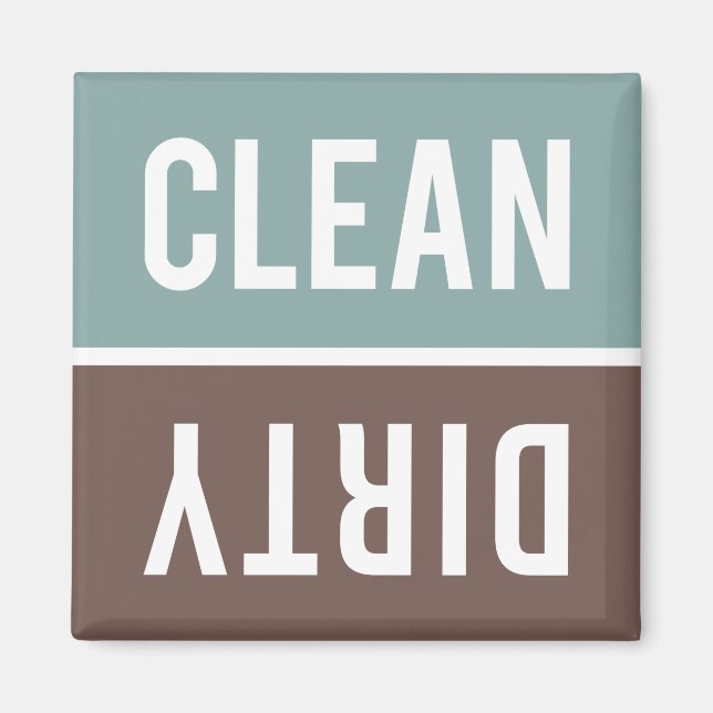Ren smutsig tuggad Aqua Blue och Brown Dishwasher Magnet (Framsidan)