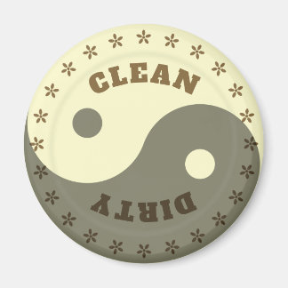 Ren/smutsig, Yin Yang Plate Template Dishwasher Magnet