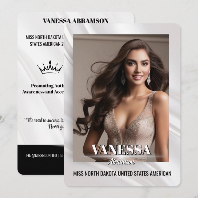 Ren Soluppgångs Pageant Autografkort Julkort (Fram/baksida)