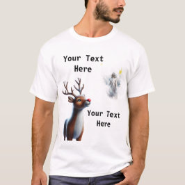 Ren som tittar upp på Jesus Julren T Shirt