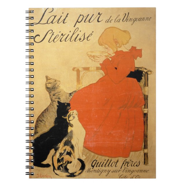 "Ren steriliserad mjölk från La Vingeanne", 1894 Anteckningsbok Med Spiral (Framsidan)