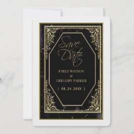 Ren svart och guld elegans,  spara datumet