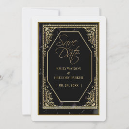 Ren svart och guld elegans. spara datumet