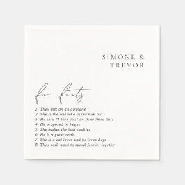 Ren svart och vit modern Bröllop Pappersservett