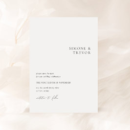 Ren svart och vit modern Bröllop Spara Datumet