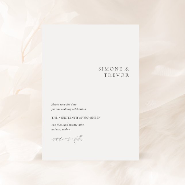 Ren svart och vit modern Bröllop Spara Datumet (Skapare uppladdad)