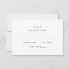 Ren svart och vit monogram Modern Bröllop OSA Kort