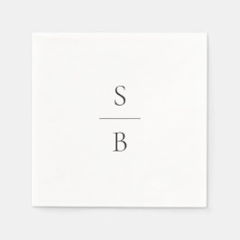 Ren svart och vit monogram Modern Bröllop Pappersservett