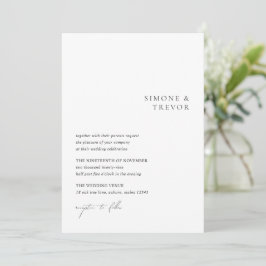 Ren svart och vit QR-kod Modern Bröllop Inbjudningar