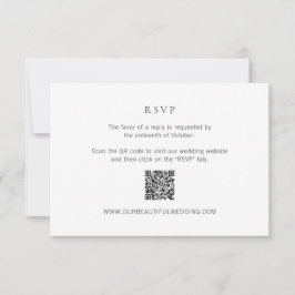 Ren svart och vit QR-kod Modern Bröllop OSA Kort