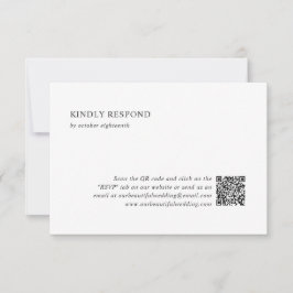 Ren svart och vit QR-kod Modern Bröllop OSA Kort