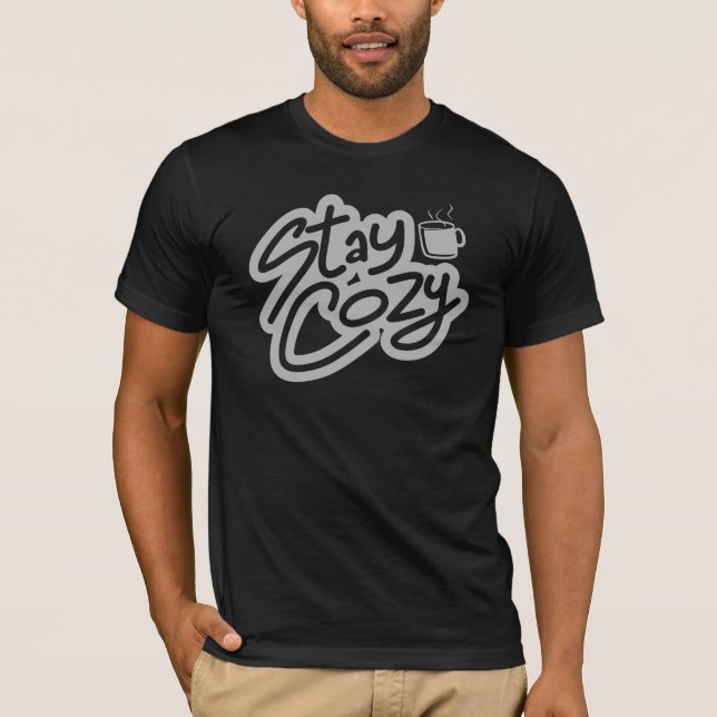 Ren Svart & Vit Ren Trendig T-Shirt (Framsida)