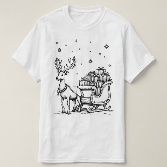 Ren T-Shirt  (Holiday design Christmas black and white t-shirts for anyone!)