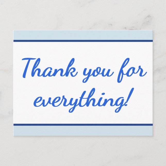 Ren "Tack för allt!" vykort (Framsida)