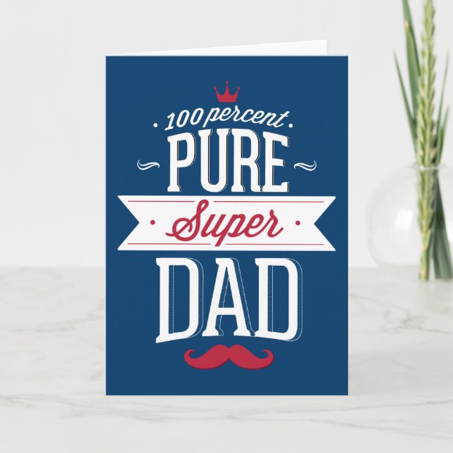 Ren Toppen Mustache Red and White Kort (Framsida)