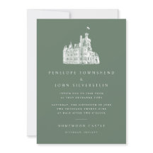 Ren typografi Slott Illustration Grön Bröllop