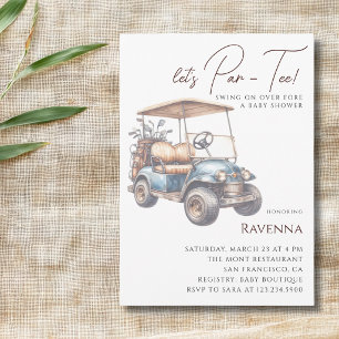 Ren Vintage Golf Lets Par Tee Bebis Shower Inbjudningar