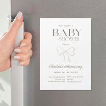Ren Vit Chic Båge Baby Shower Magnet