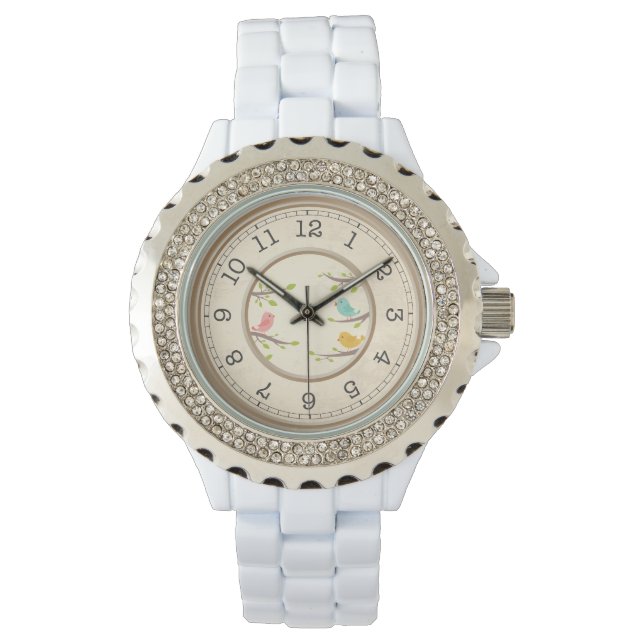 Ren vit diamantklocka - Elegant nygift Armbandsur (Framsida)
