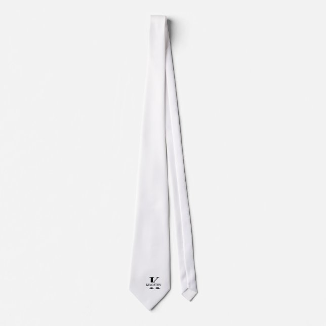 Ren Vit Elegant Monogram + Namn Slips (Framsida)