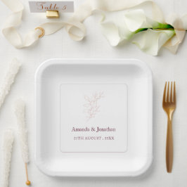 Ren vit och Rosa enkel Löv | Modern Bröllop