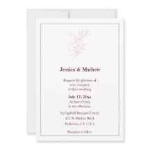 Ren vit och Rosa enkel Löv | Modern Bröllop