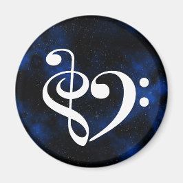 Rena Bass Clef Heart Bassistance Milky Way Magnet