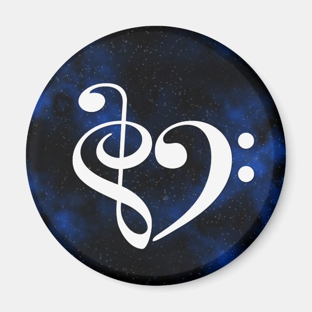 Rena Bass Clef Heart Bassistance Milky Way Magnet (Framsidan)