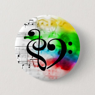 Rena Bass Clef Heart Watercolor Lakan Music Knapp