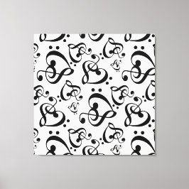 Rena Bass Clef Hearts Music Wall Art Canvas