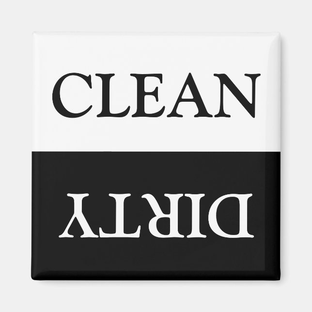 Rena Dirty Dishwasher svartvita moderna kök Magnet (Framsidan)