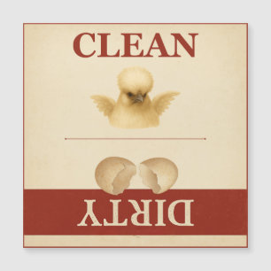 Rena Dirty Silkie Chicken Dishwasher Magnet Card