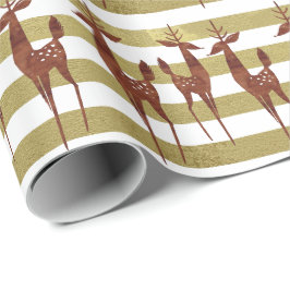 Rena elegant vintage guld, vit stripe presentpapper