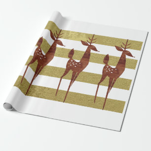 Rena elegant vintage guld, vit stripe presentpapper