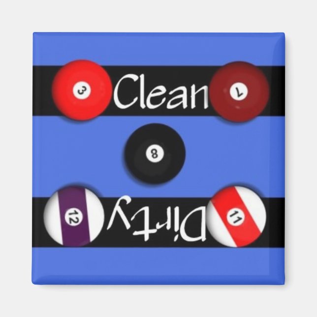Rena eller smutsiga Billards Dishwasher Magnet (Framsidan)