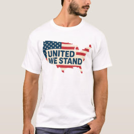 Rena enade vi står patriotisk karta t shirt